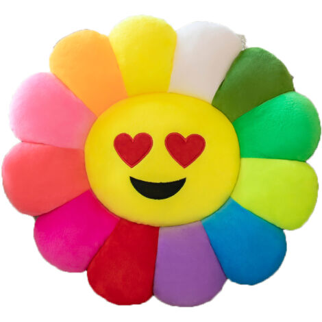 [Cojín decorativo] Cojín expresivo de tela con girasoles para sofá, oficina y sala de estar, Tipo 3