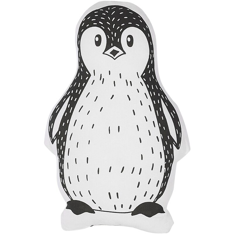

Beliani - Cojín decorativo pingüino blanco/negro 32x48 cm HAJDARABAD