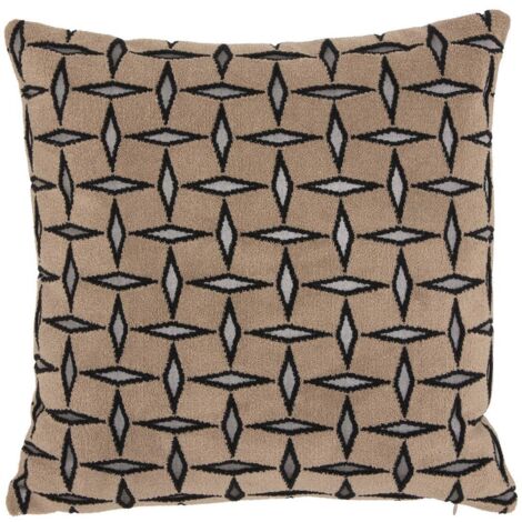 Cojín Diamant 40x40cm jacquard gráfico marrón - Atmosphera créateur d'intérieur