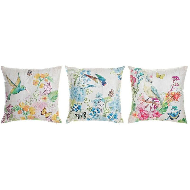 

Cojín DKD Home Decor Algodón Lino Pájaro (3 pcs) (50 x 12 x 50 cm)