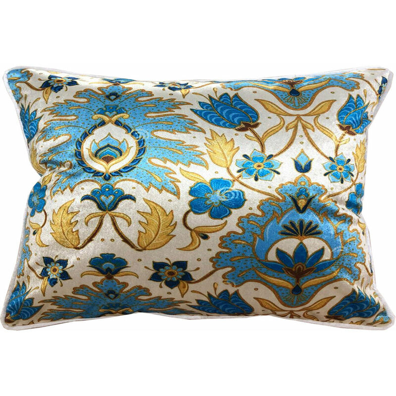 

Cojín DKD Home Decor Amarillo Azul Beige Poliéster Terciopelo Floral (50 x 10 x 30 cm)
