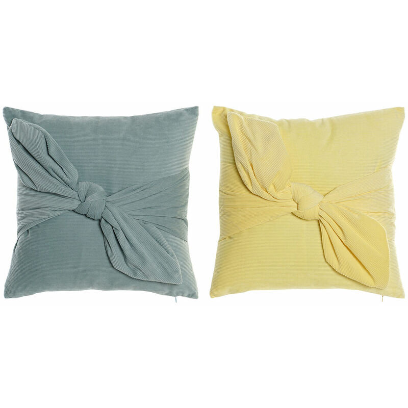 

Cojín DKD Home Decor Amarillo Verde Poliéster Lazo (2 pcs) (45 x 10 x 45 cm)