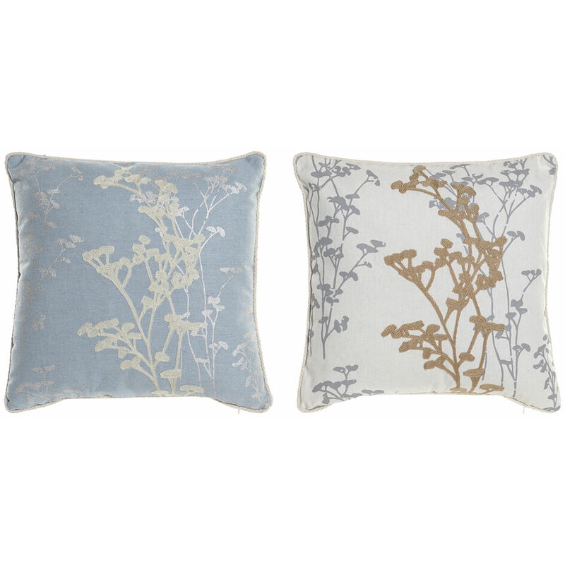 

Cojín DKD Home Decor Azul Beige Poliéster Flores (2 pcs) (45 x 10 x 45 cm)