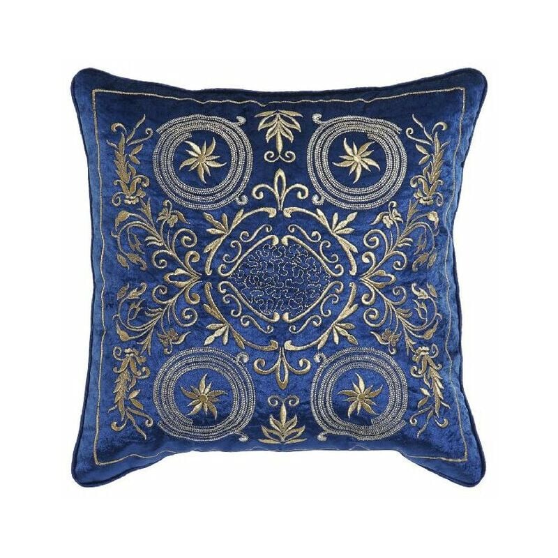 

Cojín DKD Home Decor Azul Poliéster Terciopelo Dorado (45 x 10 x 45 cm)