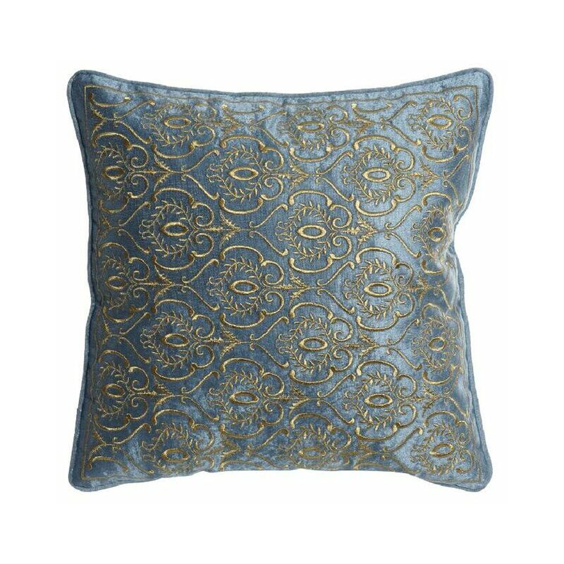 

Cojín DKD Home Decor Azul Poliéster Terciopelo Dorado (45 x 10 x 45 cm)