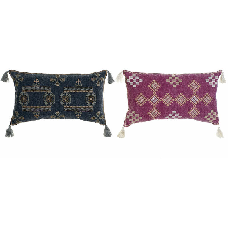 

Cojín DKD Home Decor Azul Rosa Algodón (2 pcs) (35 x 15 x 60 cm)