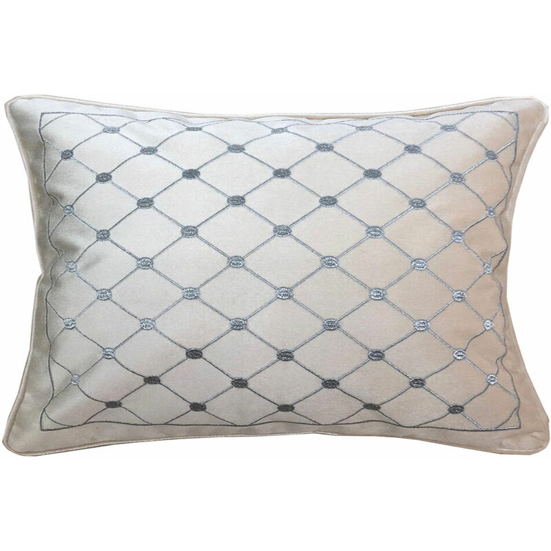 

Cojín DKD Home Decor Blanco Gris Poliéster Terciopelo Rombos (50 x 10 x 30 cm)