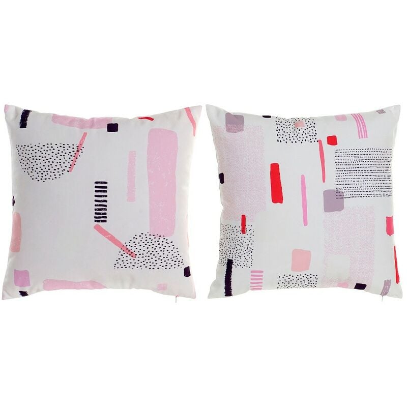 

Cojín DKD Home Decor Blanco Rosa Poliéster (2 pcs) (45 x 10 x 45 cm)