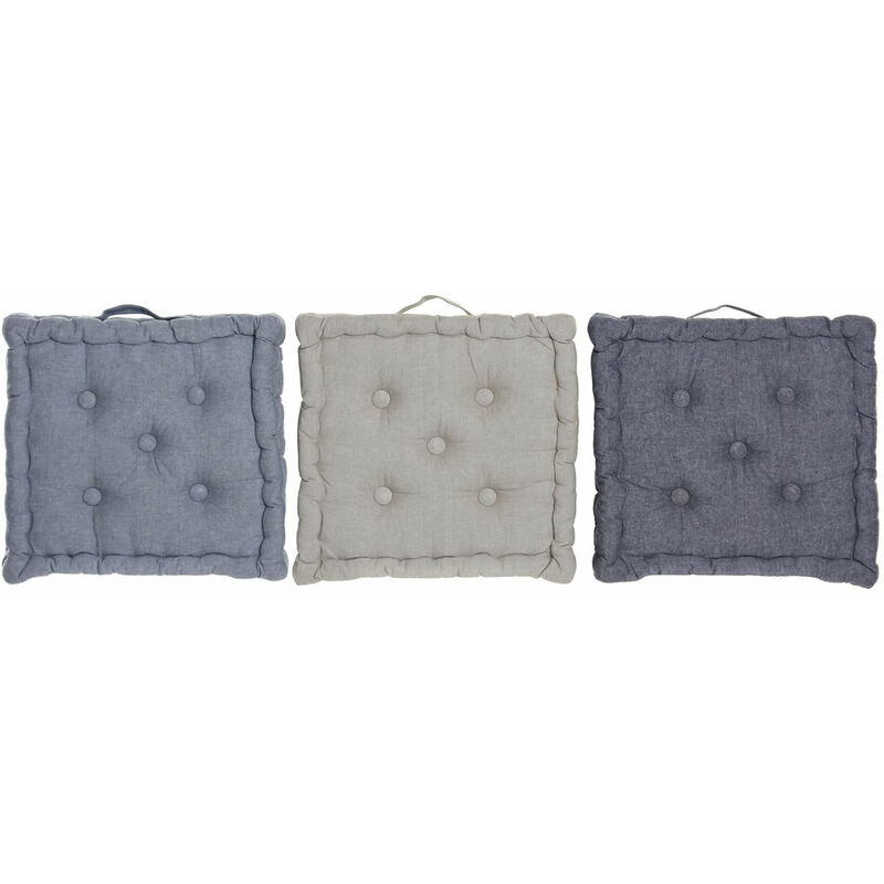 

Cojín DKD Home Decor De suelo Azul Gris Algodón Azul marino (3 pcs) (38 x 38 x 8 cm)