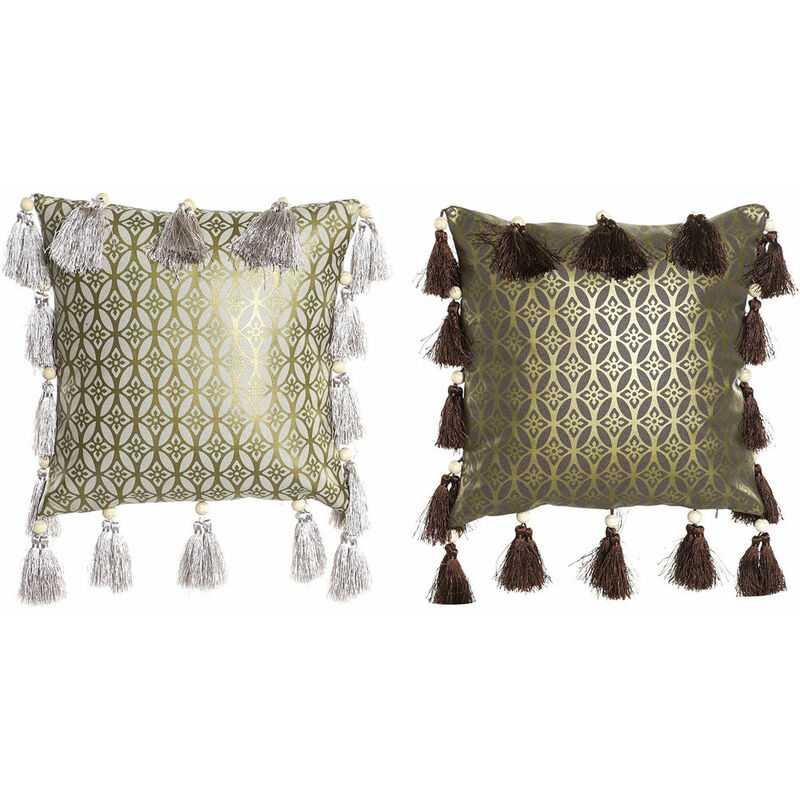 

Cojín DKD Home Decor Flecos Dorado Poliéster (2 pcs) (45 x 10 x 45 cm)