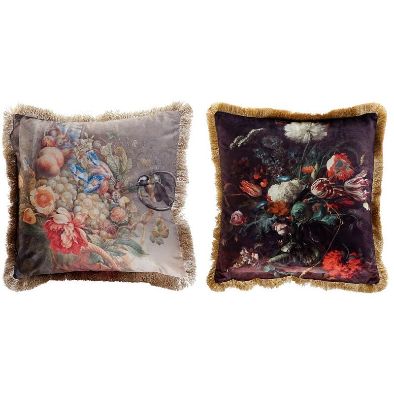 

Cojín DKD Home Decor Floral Multicolor Poliéster (2 pcs) (50 x 10 x 50 cm)
