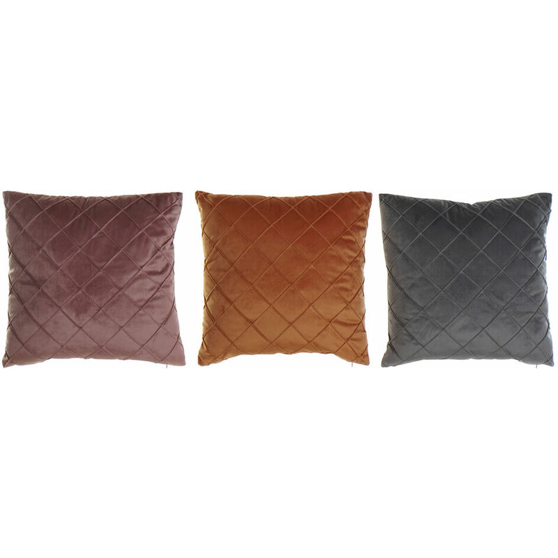 

Cojín DKD Home Decor Gris Naranja Poliéster Terciopelo Lila Rombos (45 x 10 x 45 cm) (3 pcs)