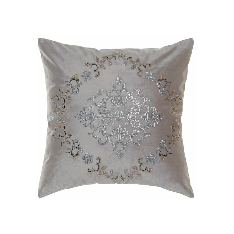 

Cojín DKD Home Decor Gris Terciopelo Poliéster Rosa (45 x 45 cm)
