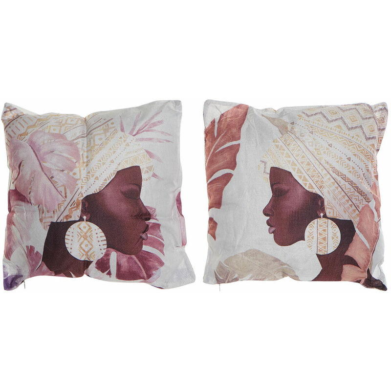 

Cojín DKD Home Decor Marrón Beige Poliéster Africana (2 pcs) (45 x 10 x 45 cm)