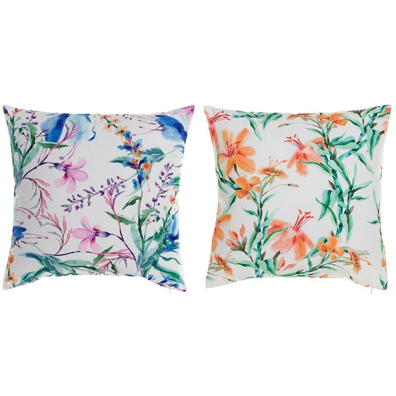 

Cojín DKD Home Decor Multicolor Flores Poliéster (2 pcs) (45 x 10 x 45 cm)