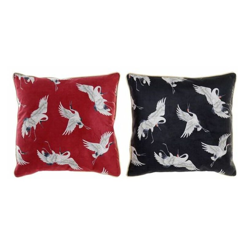 

Cojín DKD Home Decor Pájaros Negro Rojo Poliéster Poliuretano (45 x 45 cm) (2 pcs)