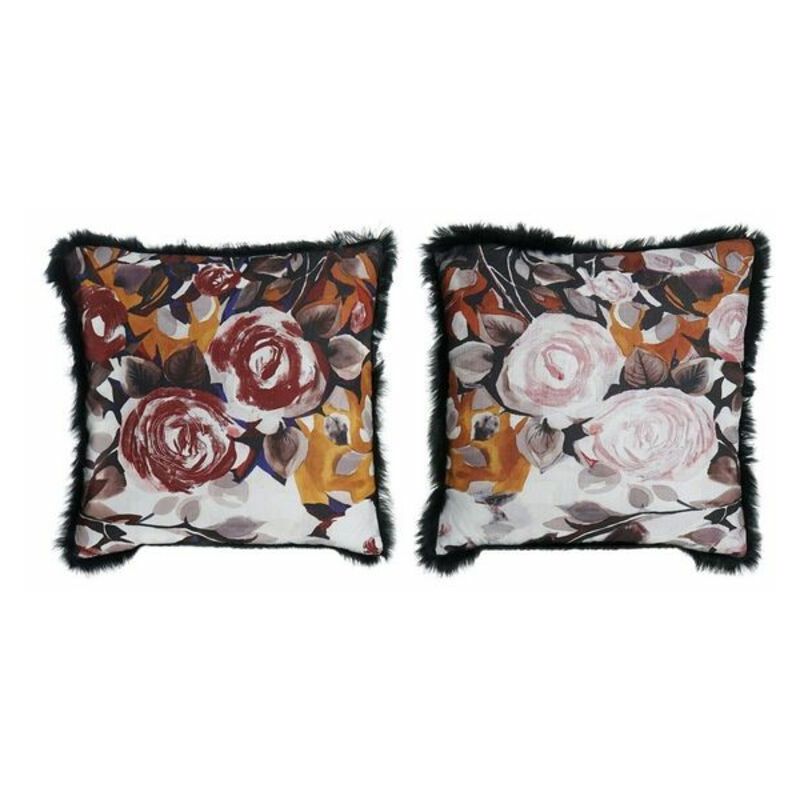 

Cojín DKD Home Decor Poliéster Negro Multicolor Flores (2 pcs) (40 x 40 cm)