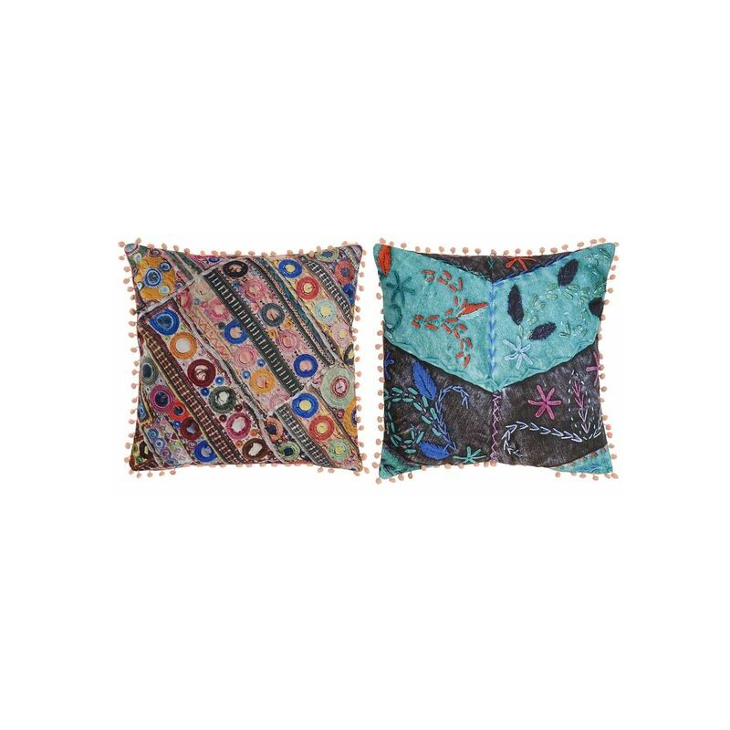 

Cojín DKD Home Decor Pompones Poliéster Multicolor (45 x 45 cm) (2 pcs)