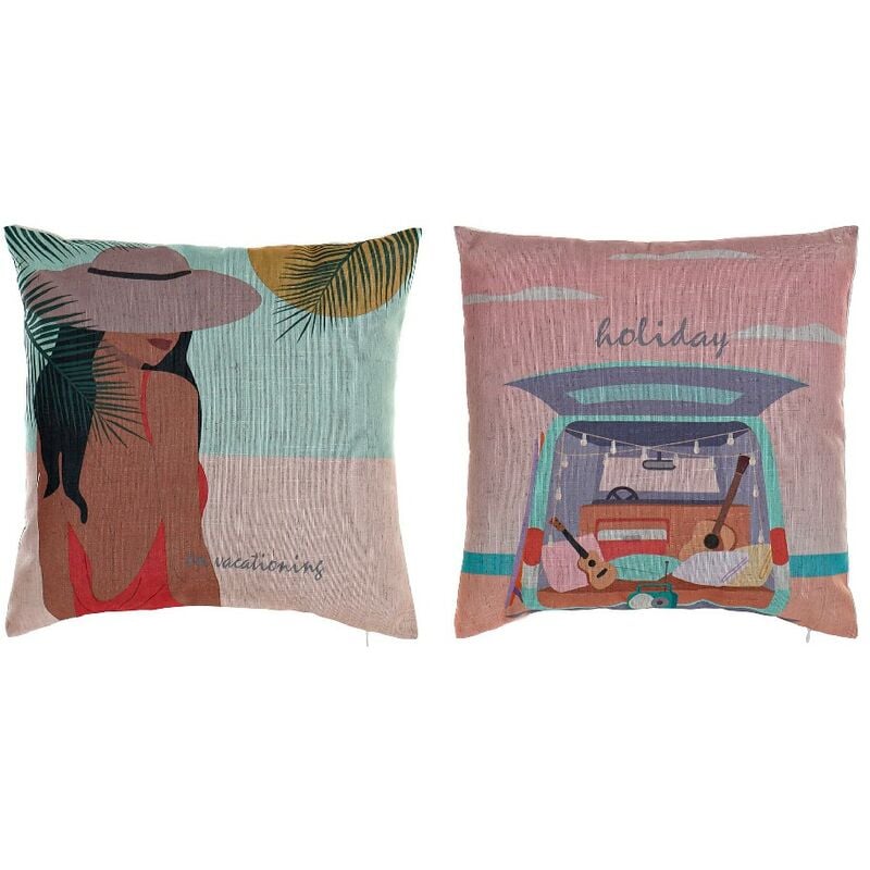 

Cojín DKD Home Decor Verano Multicolor Poliéster (2 pcs) (45 x 10 x 45 cm)