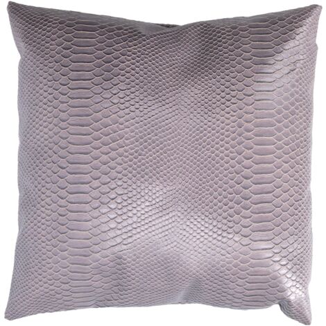 Cojín en ecopiel gris cuadrado cm38x38h38