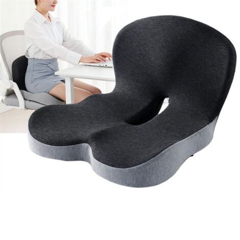 Cojín ergonómico con respaldo, lavable, para sentarse por largos periodos, conducir, cojín integrado, cojín para silla.