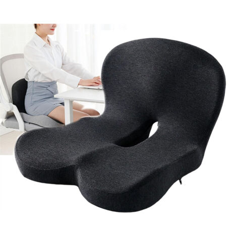 Cojín ergonómico de espuma viscoelástica, con soporte lumbar y contorno del respaldo, para sillas de oficina y coche.