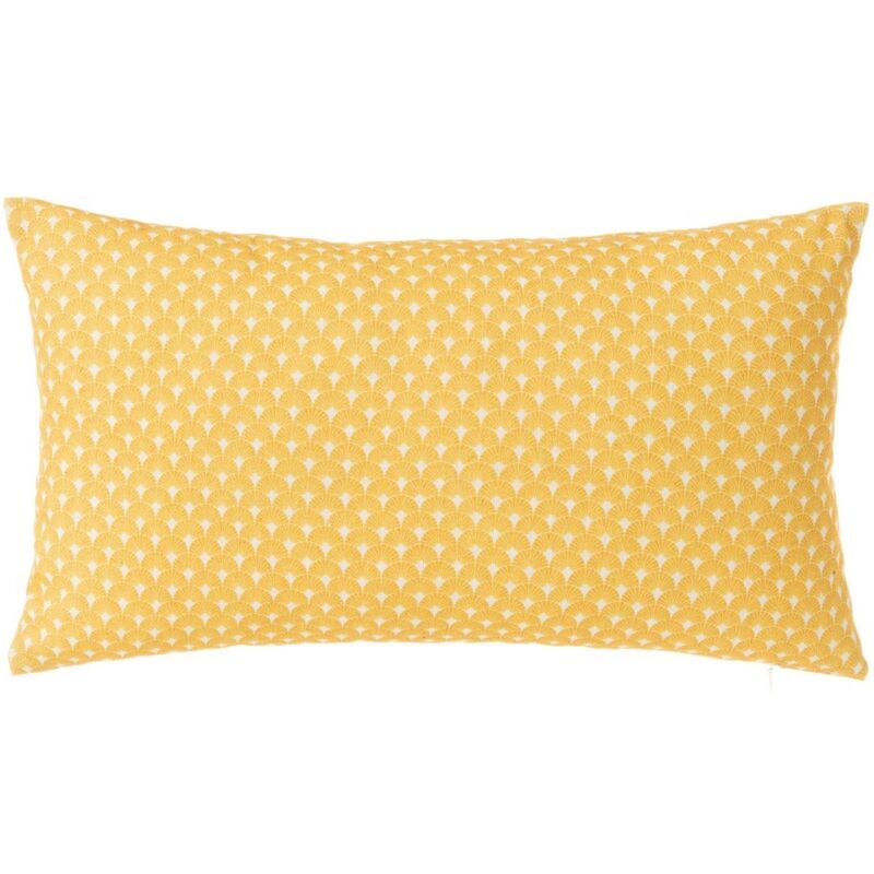 

Cojín estampado rectangular mostaza exótico de algodón y poliéster de 30x50 cm
