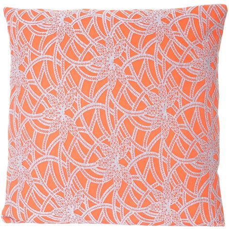 Cojín estilo barroco naranja 45x45 cm con funda desenfundable DEC04075