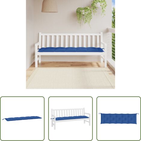 Cojín exterior -  Cojín para banco de jardín tela Oxford azul real 180x50x7 cm