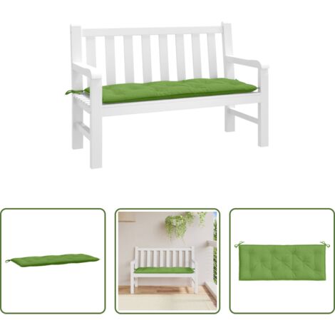 Cojín exterior -  Cojín para banco de jardín tela verde melange 120x50x7 cm