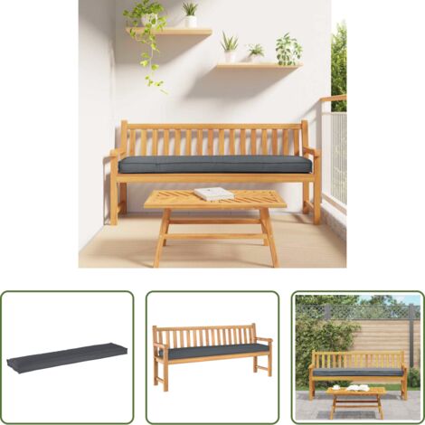 Cojín exterior -  Cojín para palet Antracita 180 x 40 x 8 cm Tela Oxford