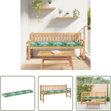 Cojín exterior -  Cojín para palet Floral Patrón de Hoja Verde 180 x 40 x 8 cm