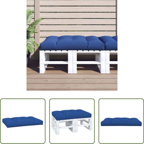 Cojín exterior -  Cojín para sofá de palets de tela azul 120x80x12 cm