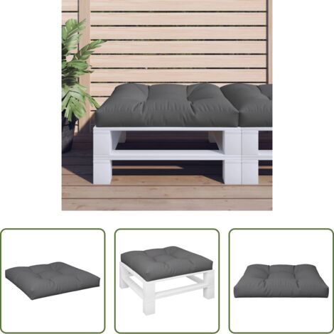 Cojín exterior -  Cojín para sofá de palets de tela gris antracita 80x80x12 cm