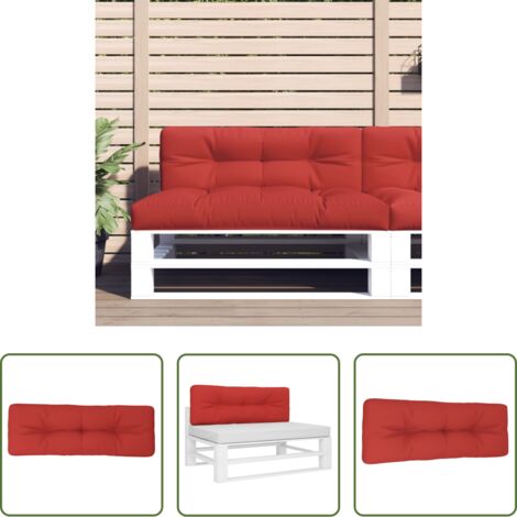 Cojín exterior -  Cojín para sofá de palets de tela rojo 120x40x12 cm