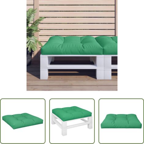 Cojín exterior -  Cojín para sofá de palets de tela verde 80x80x12 cm