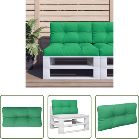 Cojín exterior -  Cojín para sofá de palets tela verde 80x40x12 cm