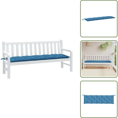 Cojín exterior - vidaXL Cojín para banco de jardín tela azul melange 180x50x7 cm - Cojín para salón
