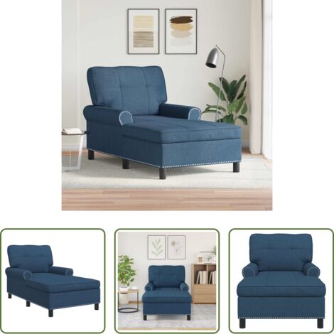 Cojín extraíble -  Sillón reclinable con cojín Azul 91 x 157 x 91 cm tela