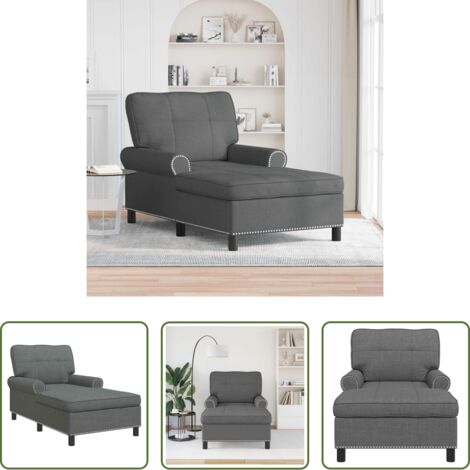 Cojín extraíble -  Sillón reclinable con cojín Gris oscuro 91 x 157 x 91 cm tela