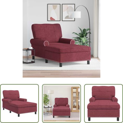Cojín extraíble -  Sillón reclinable con cojín Rojo vino 91 x 157 x 91 cm tela