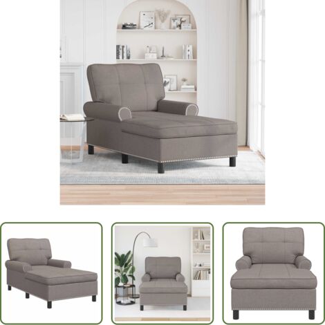 Cojín extraíble -  Sillón reclinable con cojín Taupé 91 x 157 x 91 cm tela