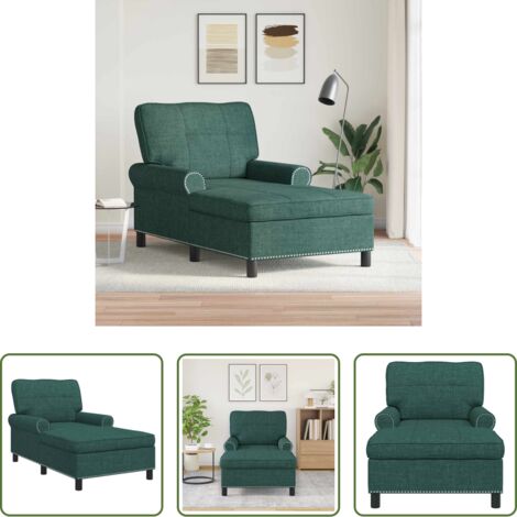 Cojín extraíble -  Sillón reclinable con cojín Verde oscuro 91 x 157 x 91 cm tela