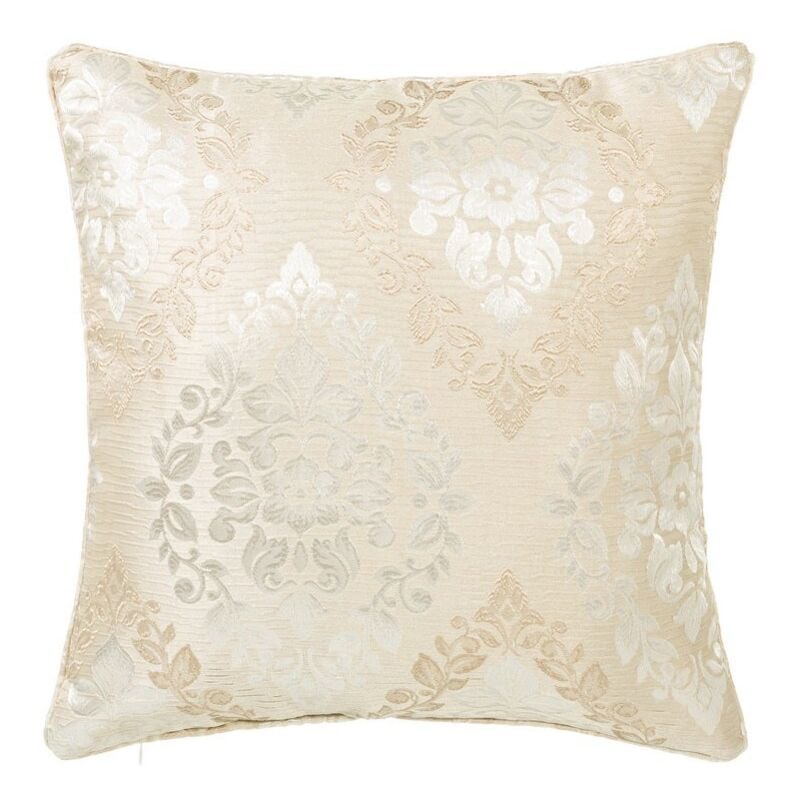 

Cojín floral cuadrado beige clásico Jacquard de poliéster de 45x45 cm