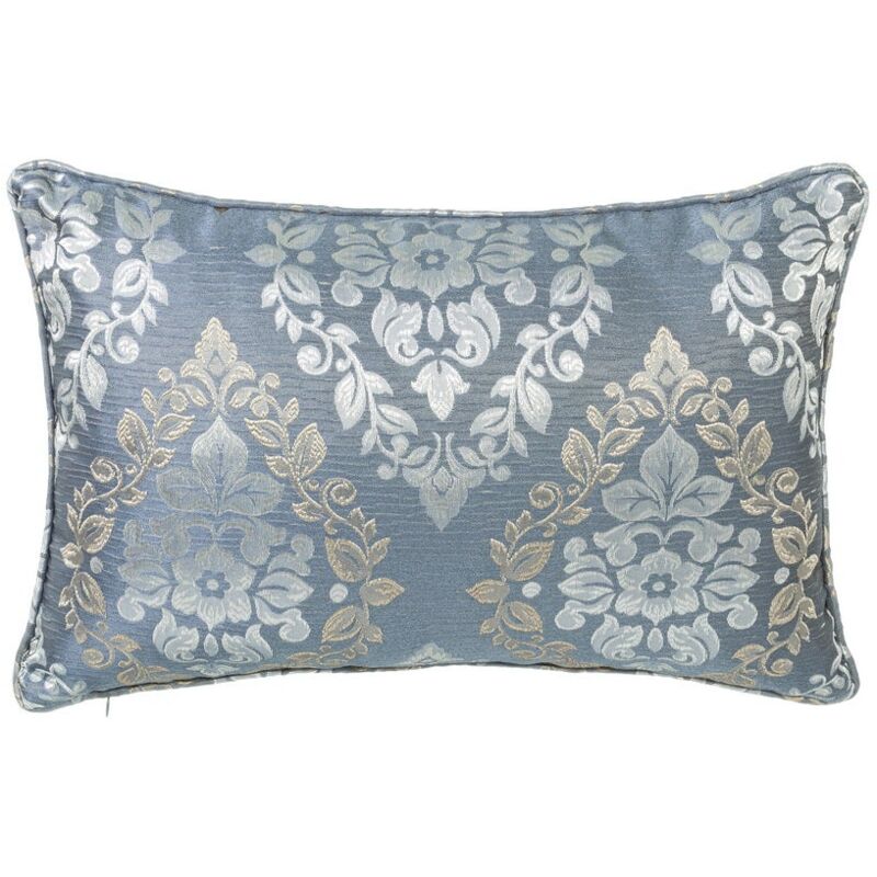 

Cojín floral rectangular azul clásico Jacquard de poliésterde 50x33 cm