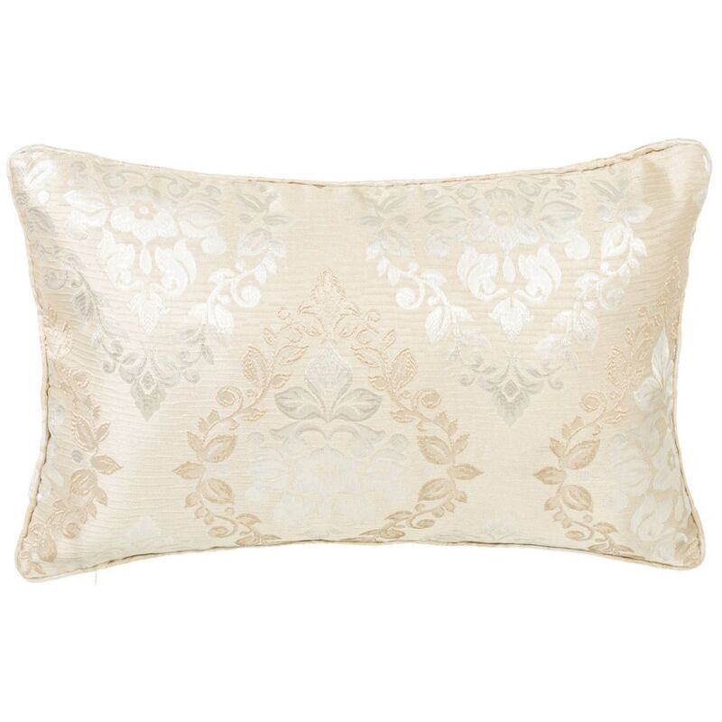 

Cojín floral rectangular beige clásico Jacquard de poliéster de 50x33 cm