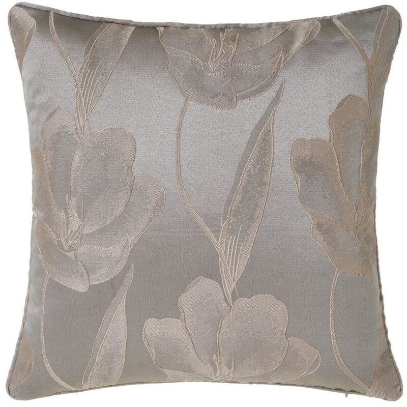 

Lolahome - Cojín flores gris oscuro de Jacquard de 50x50 cm