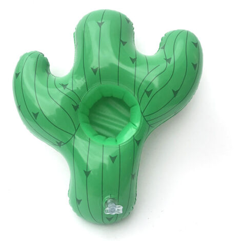 Cojín flotante de agua con forma de cactus, funda inflable para taza de cola, 22 x 20 cm