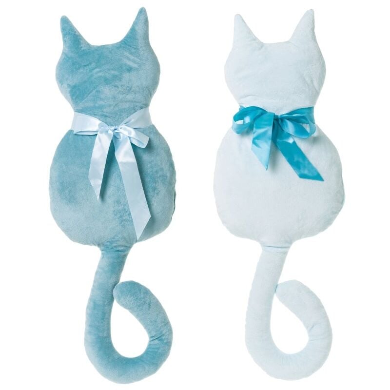 

Cojín gato infantil azul de microfibra de 27x50 cm. Compra mínima 2 unid