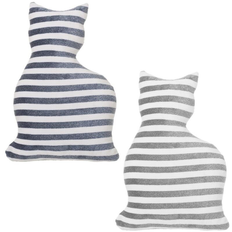 

Cojín gato nórdico blanco de poliéster de 47x32 cm. Compra mínima 2 unid